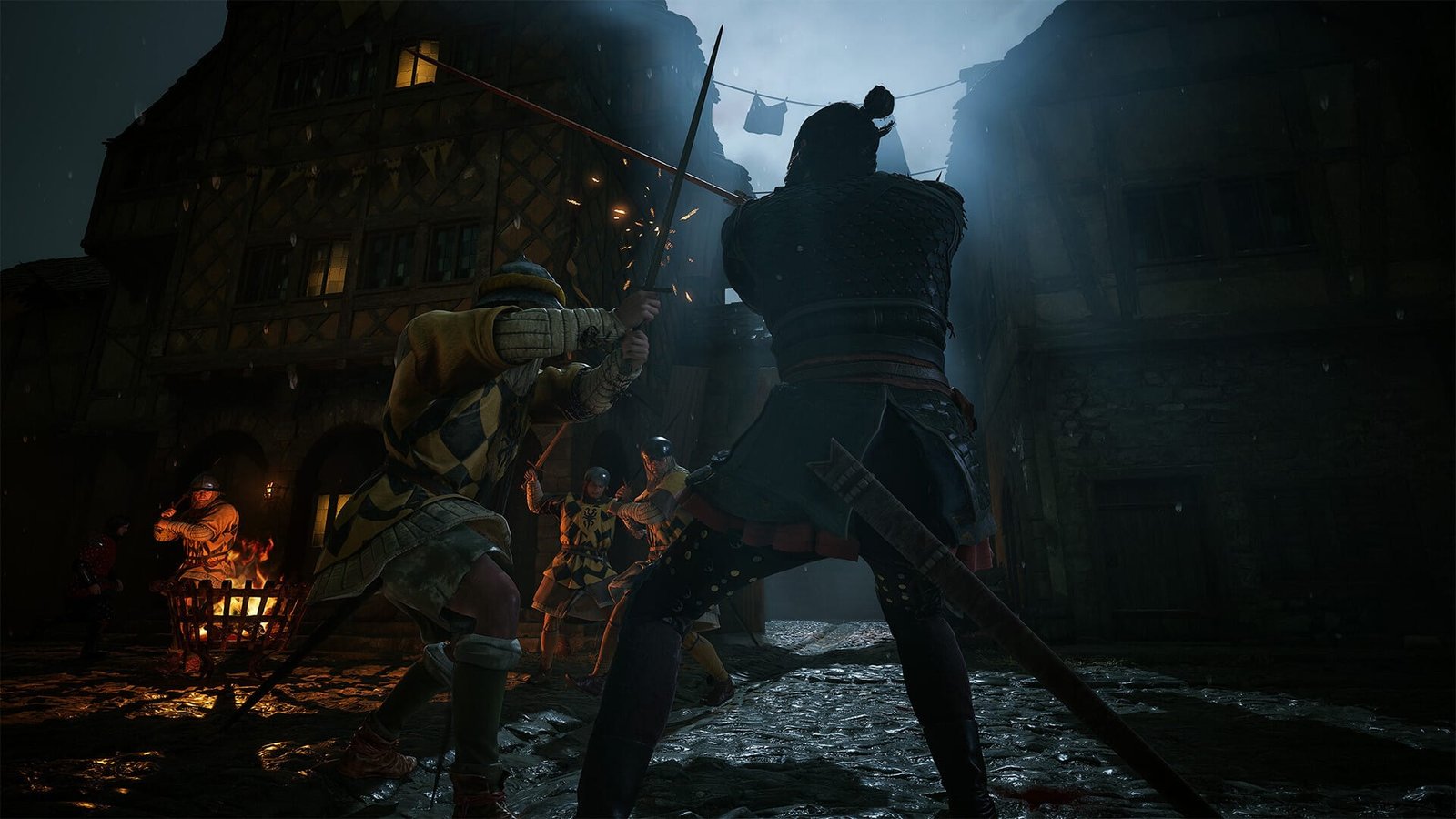 Coen fighting in a night street in The Blood of Dawnwalker