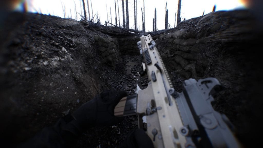 Bodycam — rifle in the trench