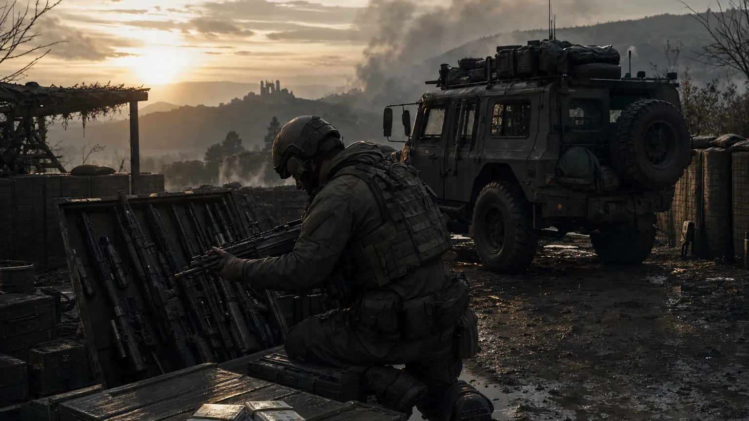 WARDOGS soldier choosing a loadout at a supply crate