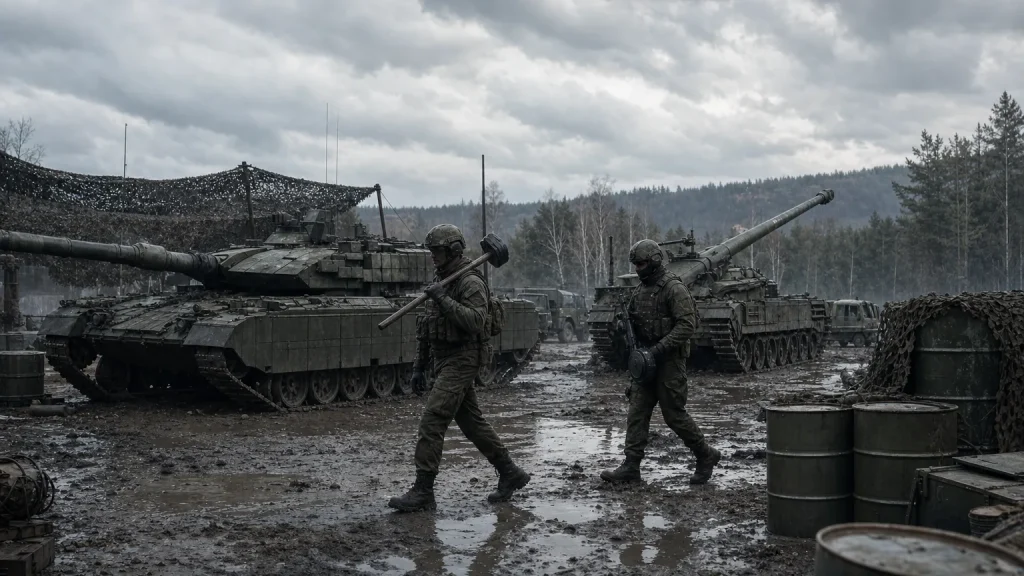 WARDOGS forward base with a heavy tank and artillery
