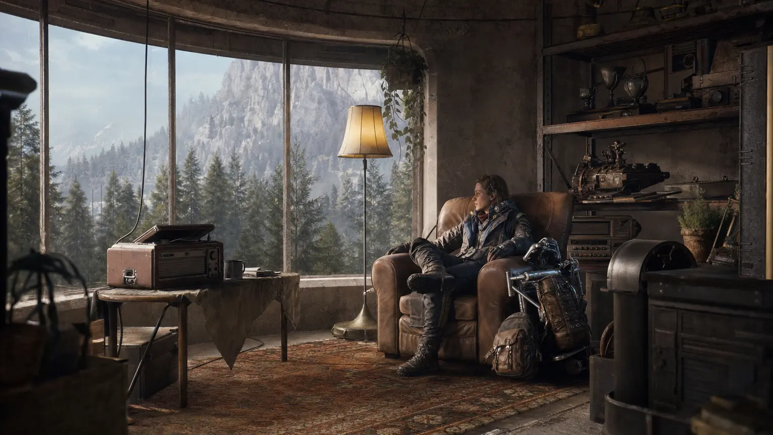 Furnished room inside the ARC Raiders Outpost with salvaged furniture