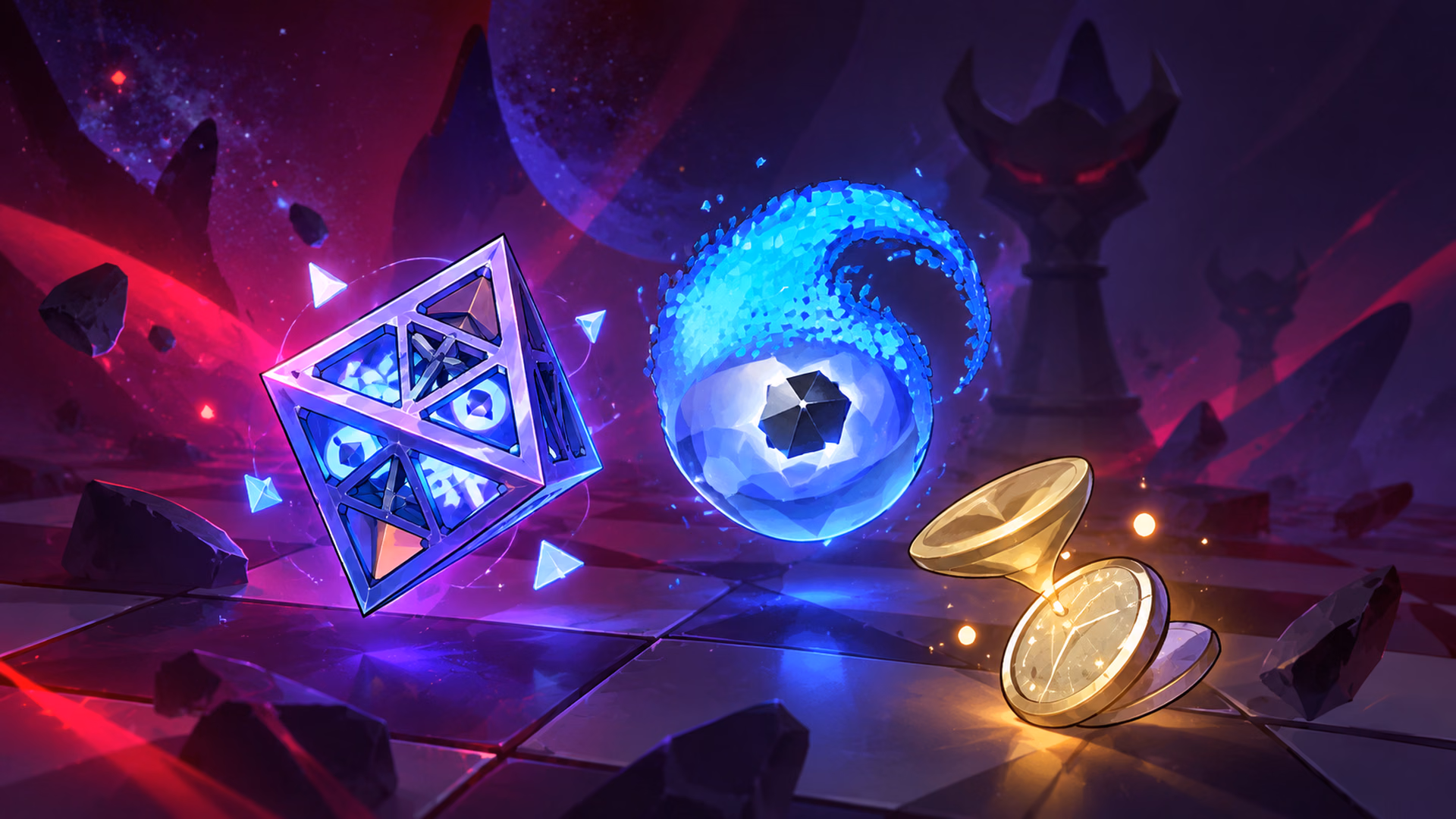 Anomaly Arbitration rewards: Interference Key, Self-Modeling Resin and Lone Stardust — editorial illustration