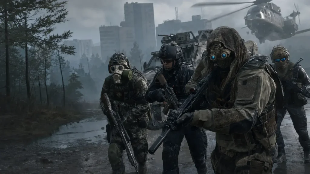 DMZ squad moving to extraction in the Hajin exclusion zone, Modern Warfare 4