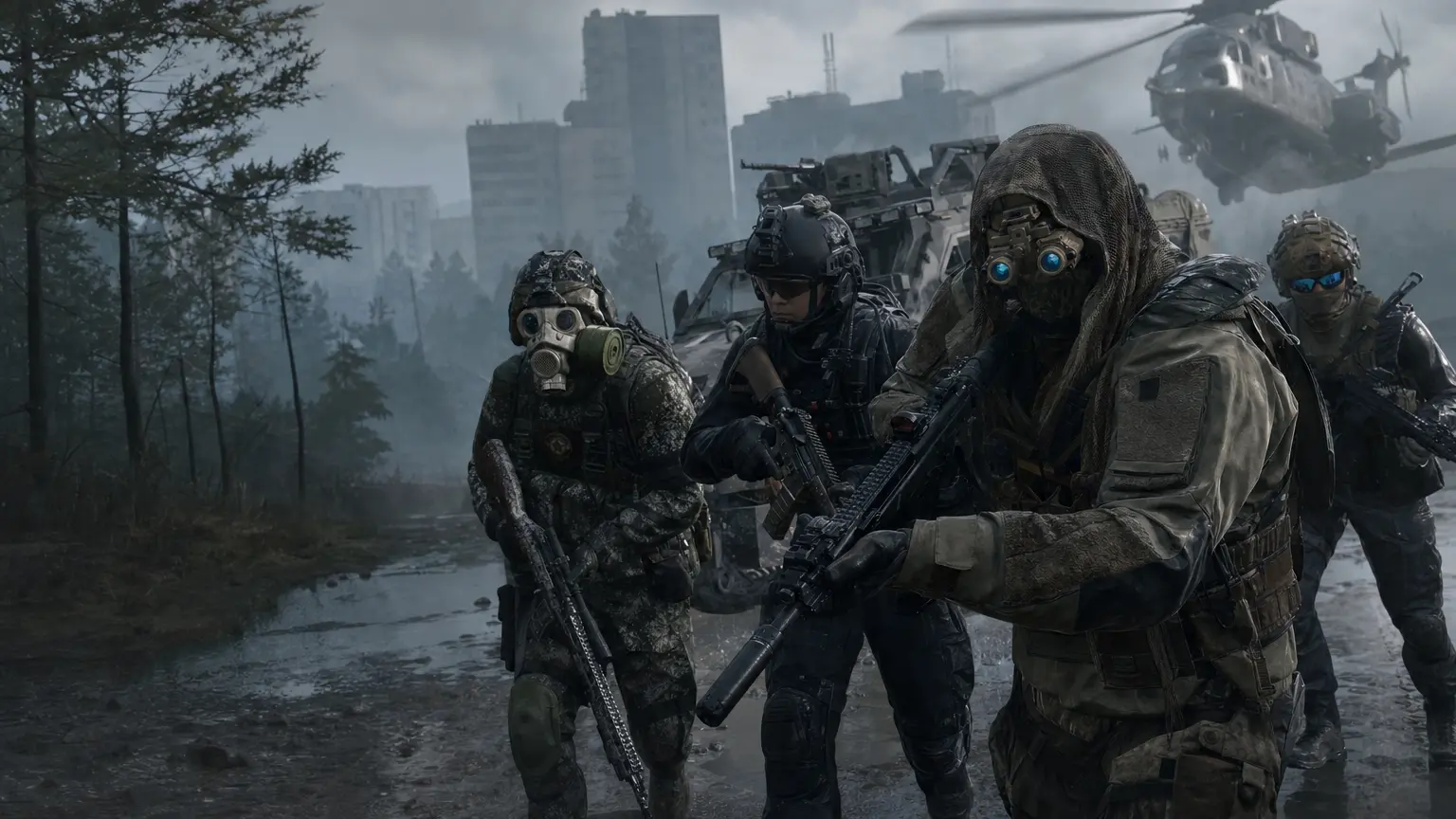 DMZ squad moving to extraction in the Hajin exclusion zone, Modern Warfare 4